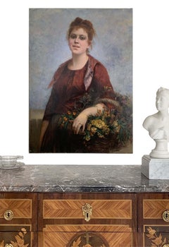 Landelle Charles '1821-1908' "Woman carrying a bouquet"