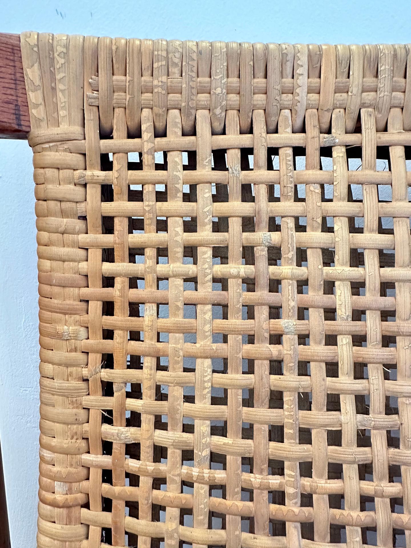 Mexicain Chaises d'appoint en osier, bois et cuir Lander en vente