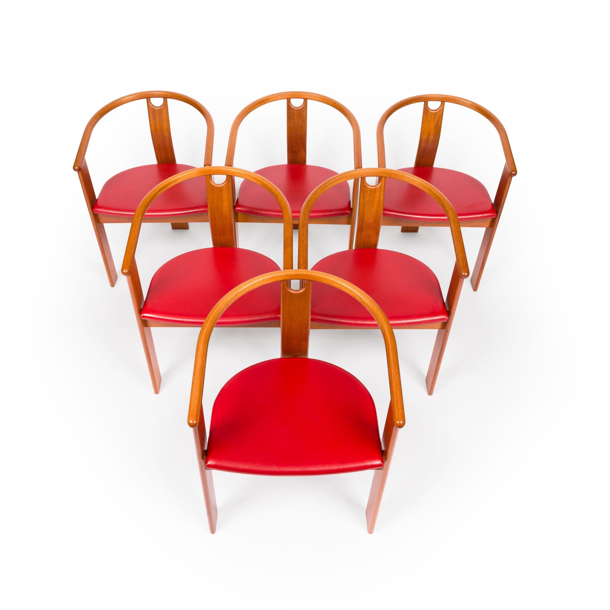 Landerholm & Lund Danish Mid Century Tripod Dining Chairs in Teak Set of Six 196 en vente 3