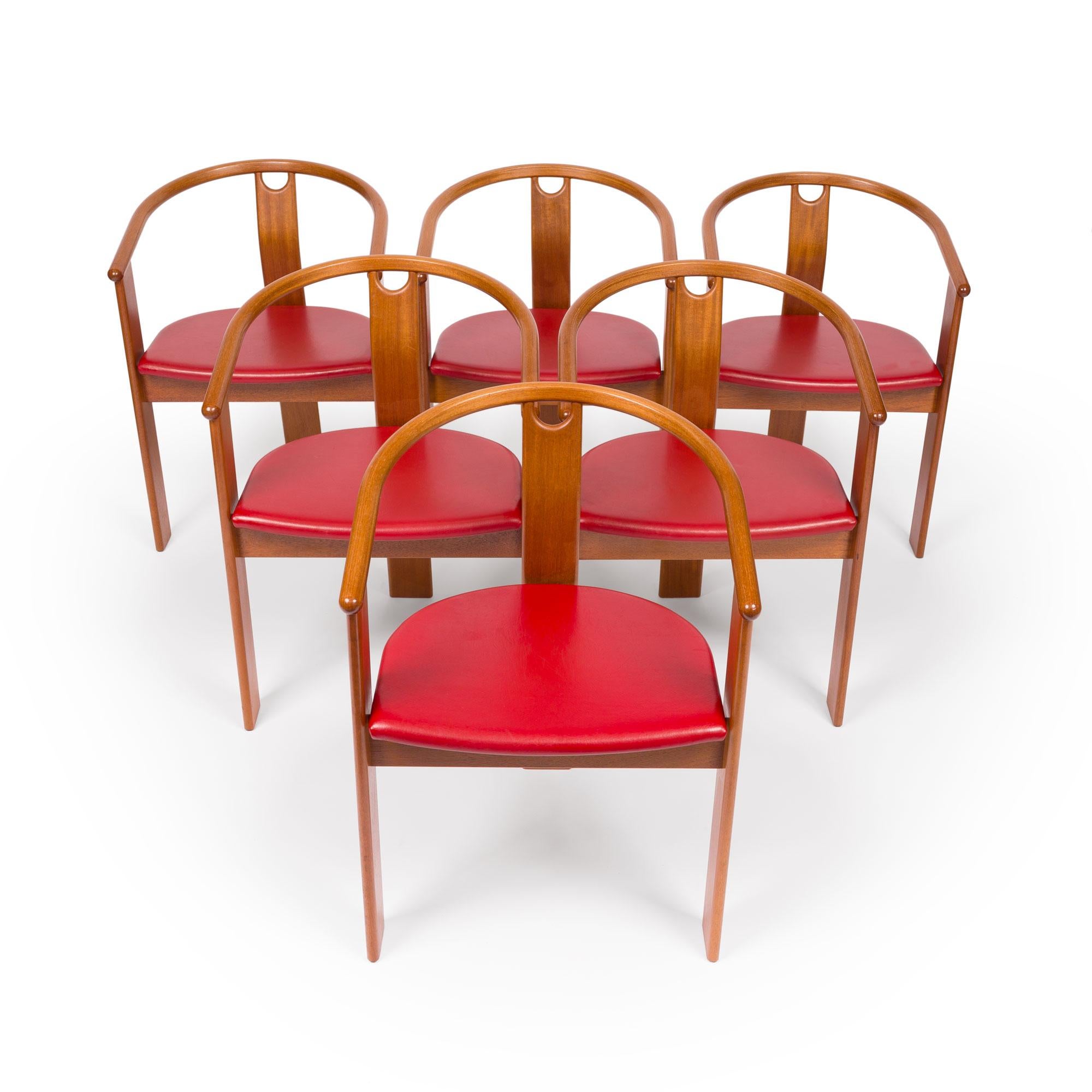 Landerholm & Lund Danish Mid Century Tripod Dining Chairs in Teak Set of Six 196 en vente 4