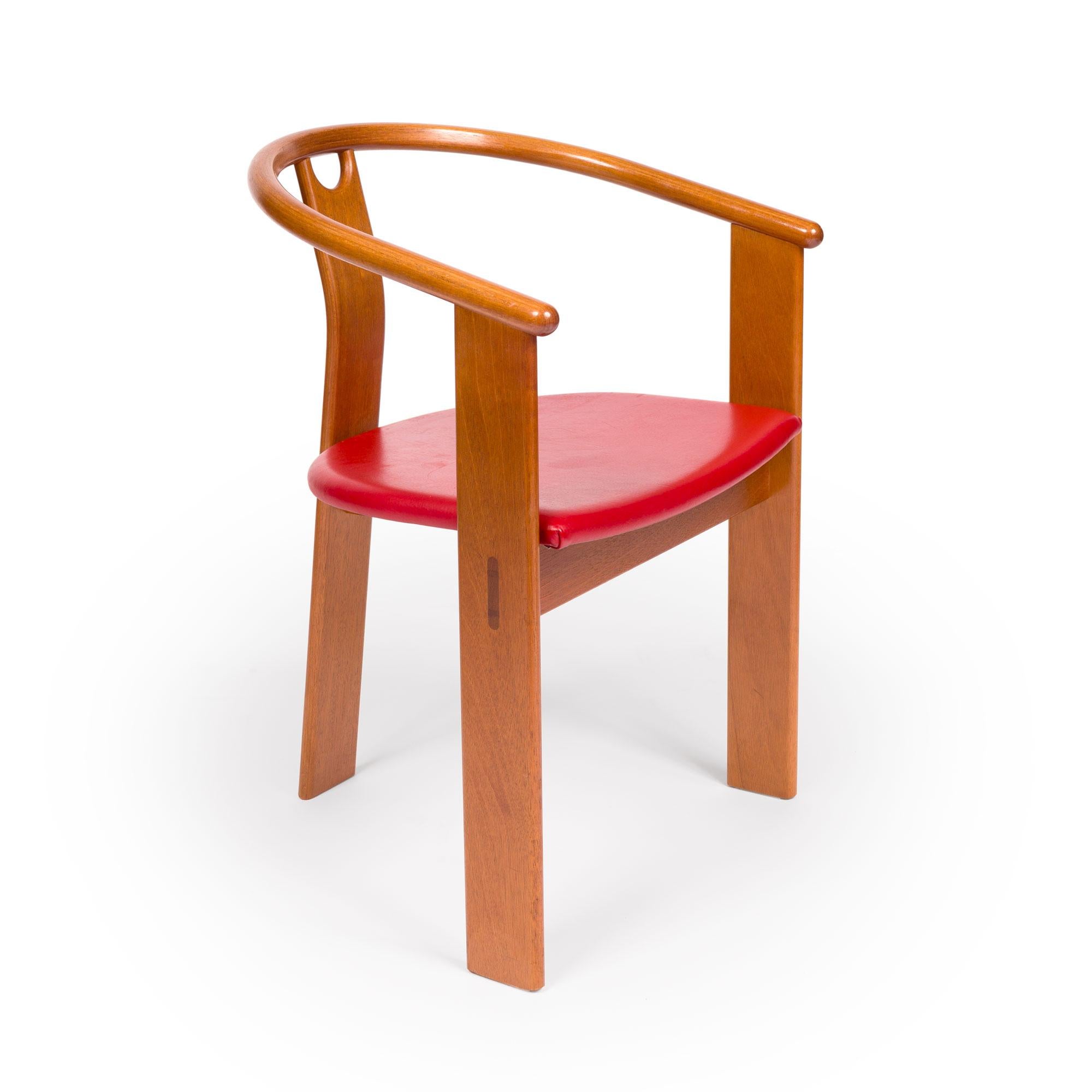 Mid-Century Modern Landerholm & Lund Danish Mid Century Tripod Dining Chairs in Teak Set of Six 196 en vente