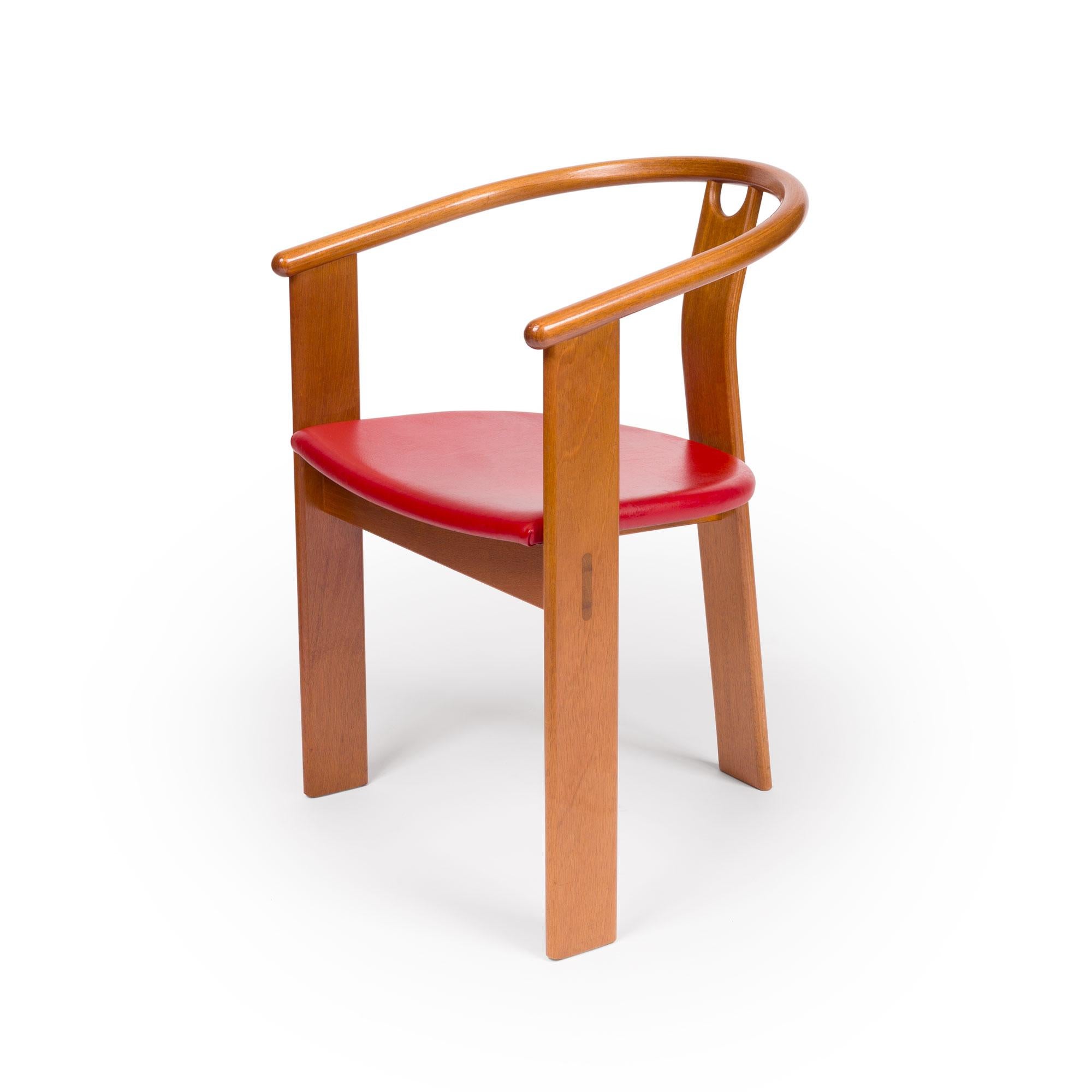 20ième siècle Landerholm & Lund Danish Mid Century Tripod Dining Chairs in Teak Set of Six 196 en vente