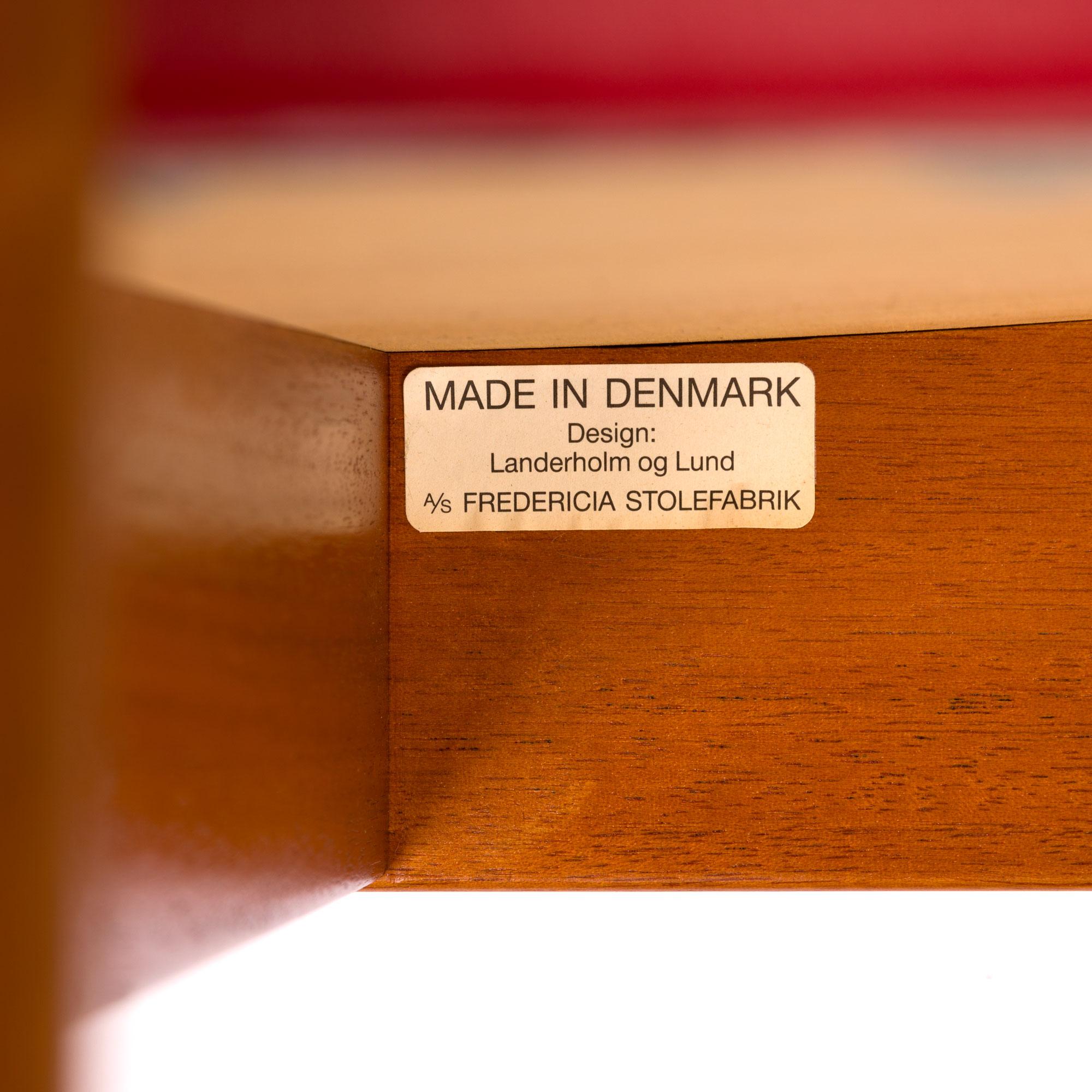 Landerholm & Lund Danish Mid Century Tripod Dining Chairs in Teak Set of Six 196 en vente 2