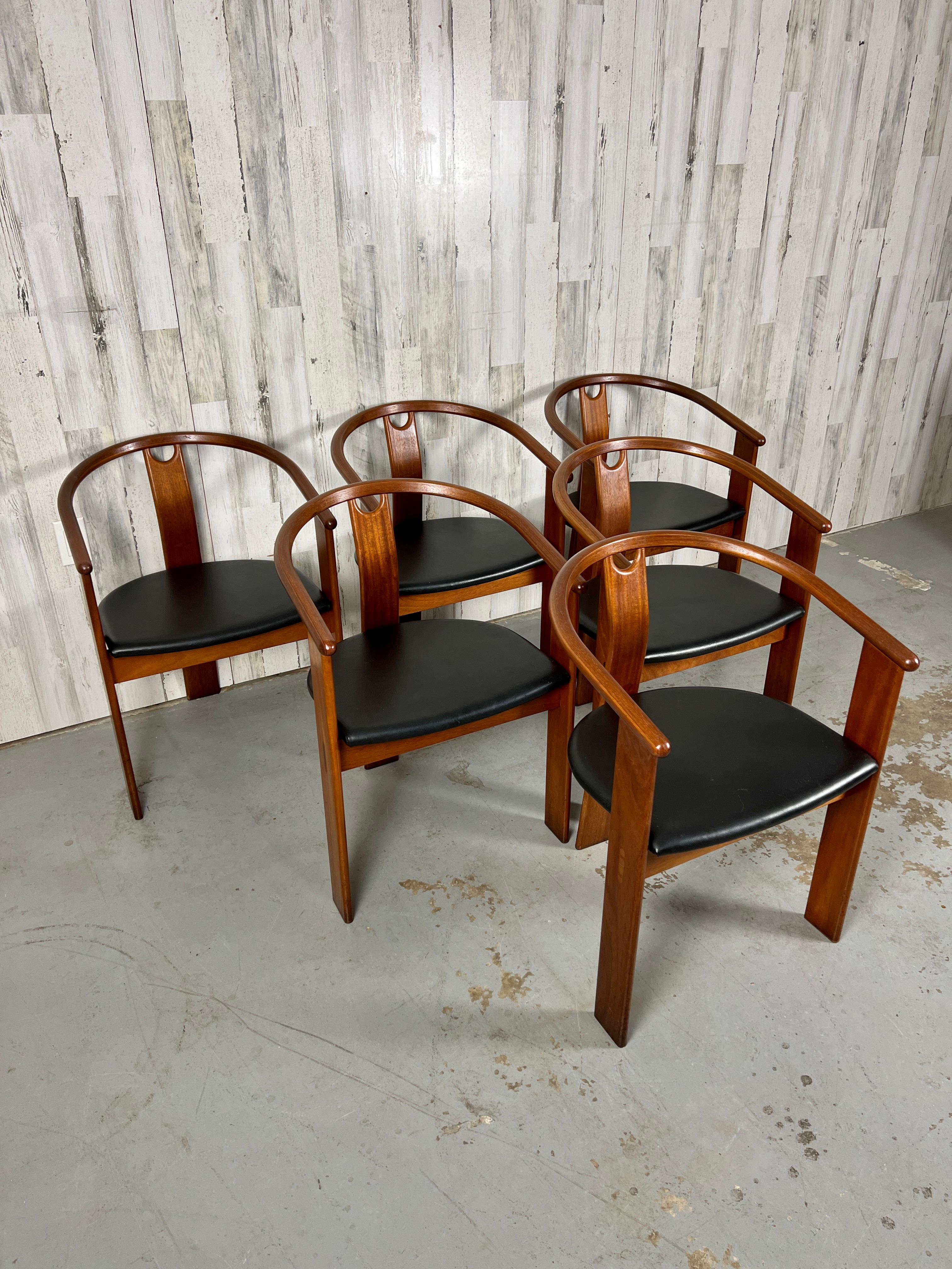 Upholstery Landerholm & Lund for Fredericia Stolefabrik Tripod Dining Chairs For Sale
