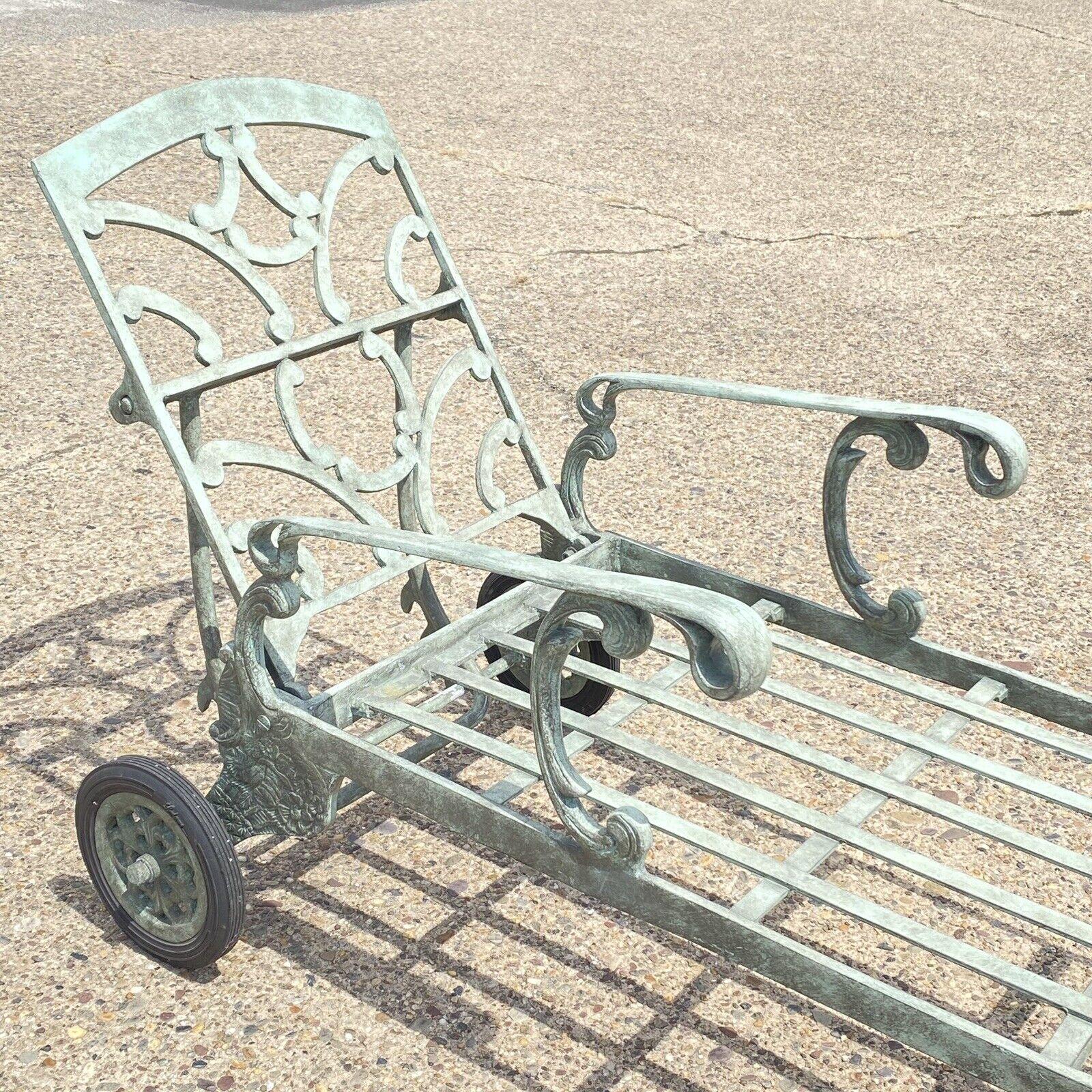 20th Century Landgrave Cast Classics Victorian Aluminum Garden Patio Chaise Lounge Chair