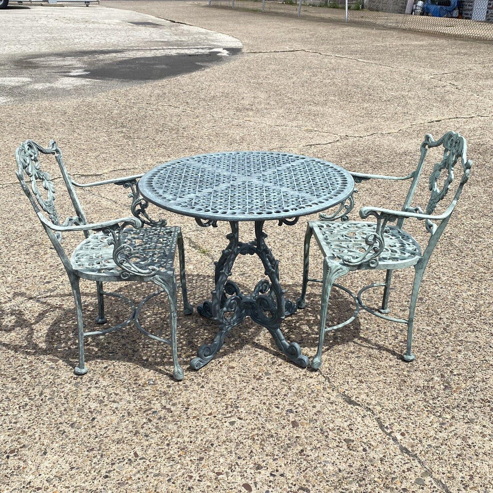 Landgrave Cast Classics Victorian Green Aluminum Garden Patio Bistro Dining Set 5