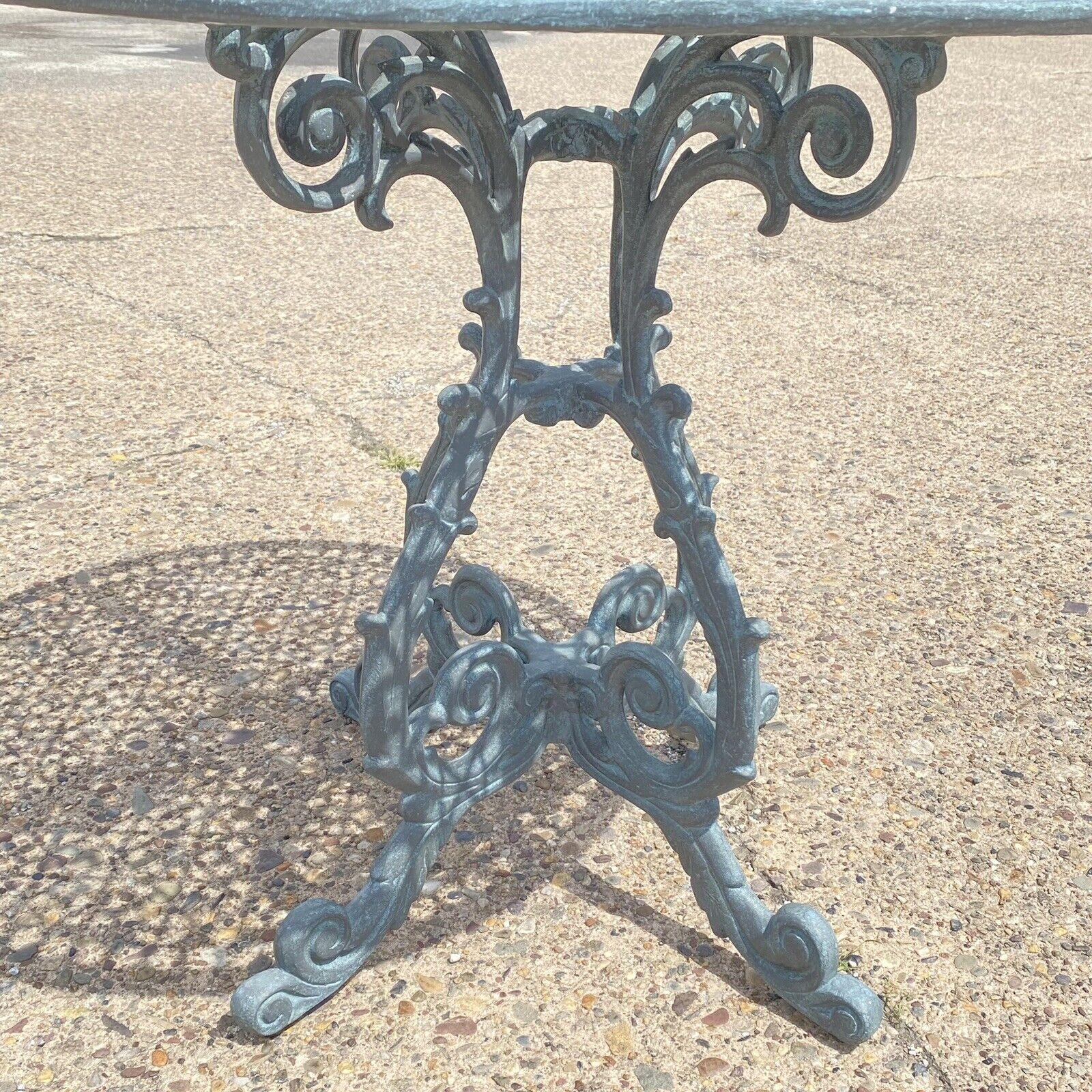 Landgrave Cast Classics Victorian Green Aluminum Garden Patio Bistro Dining Set In Good Condition In Philadelphia, PA