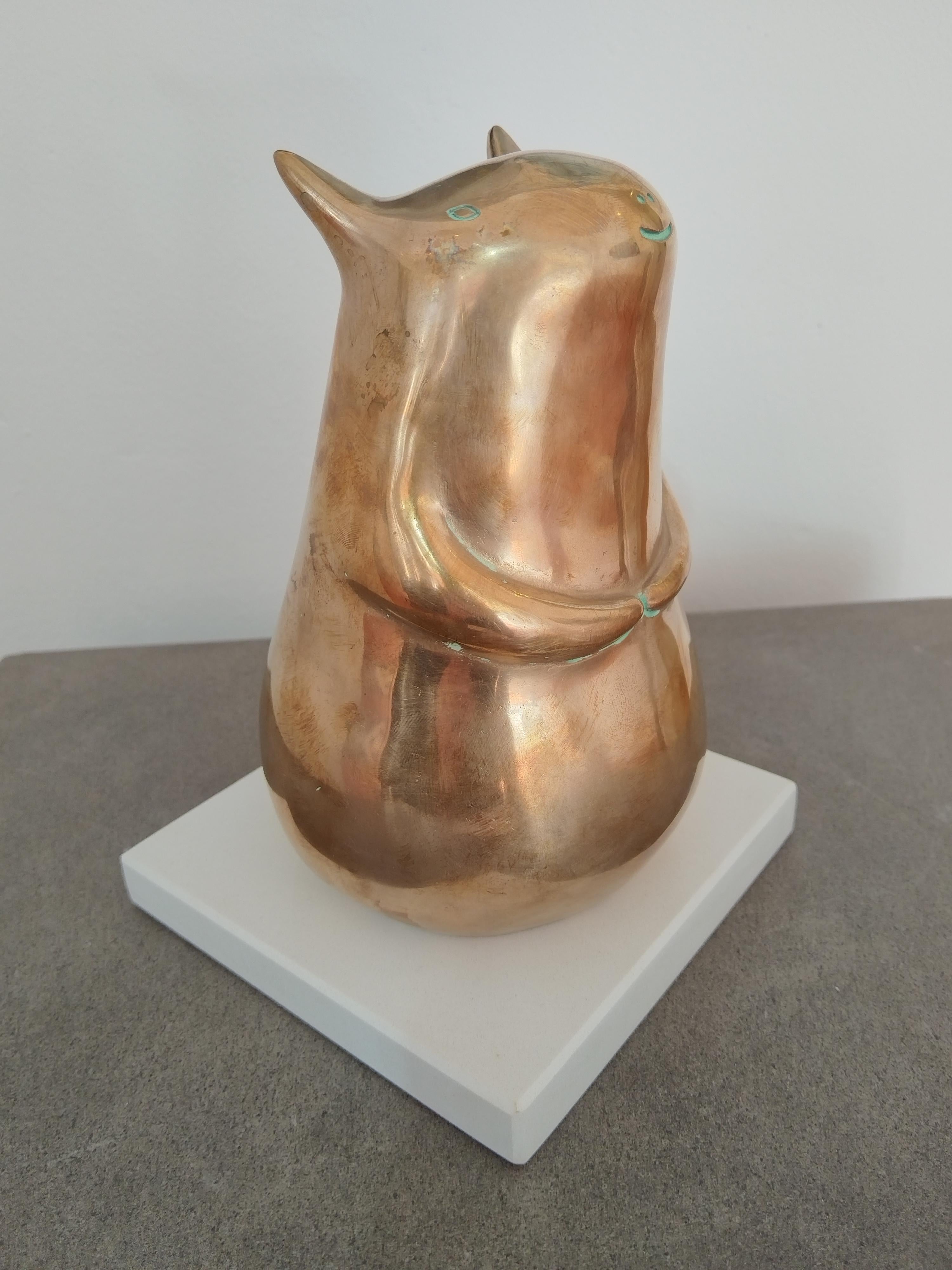 Edición Limitada 12/12 Escultura Extravagante de Bronce con Pátina Brillante "Hola Criatura"