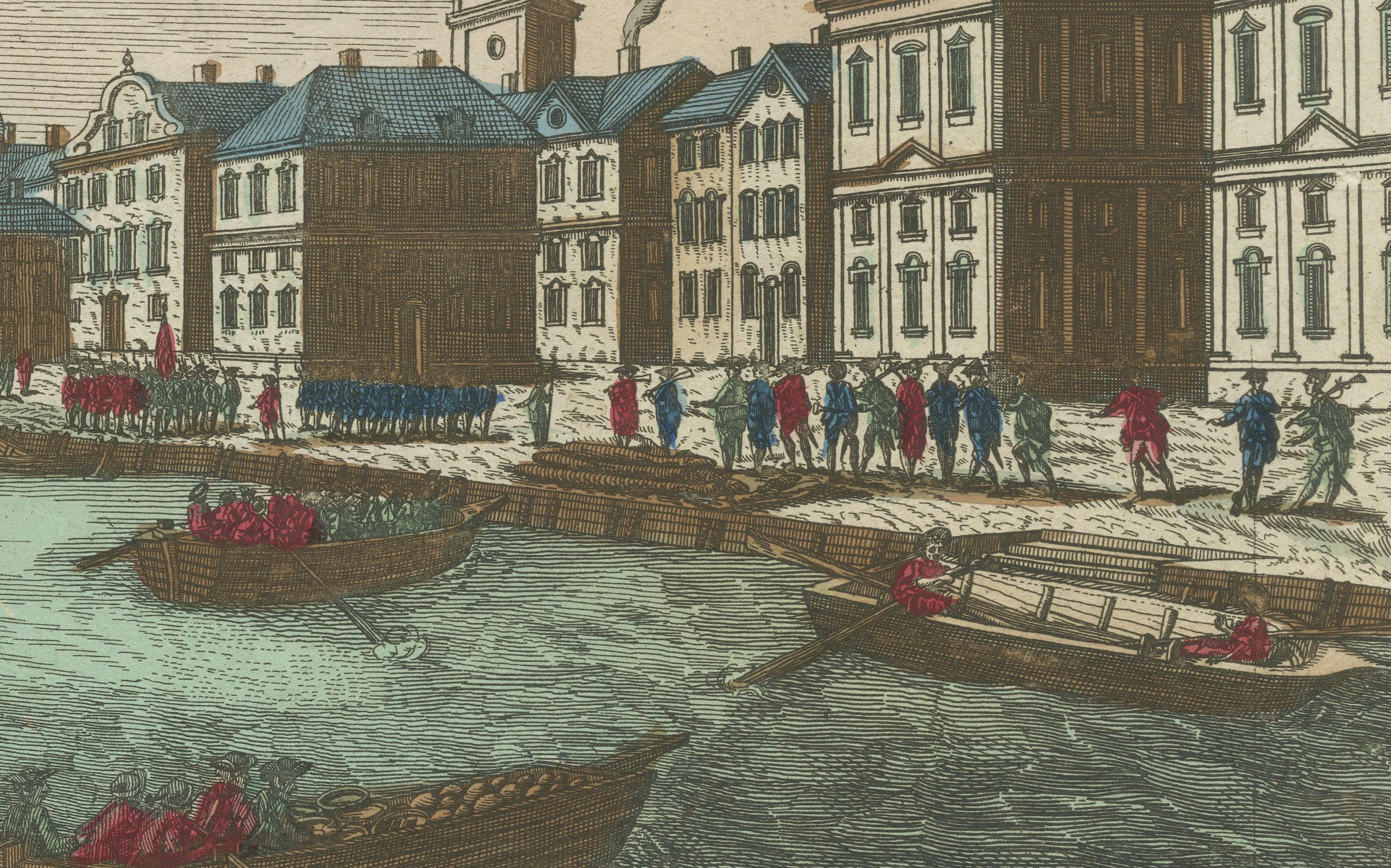 Landing of the British Troops in New York – Hand-Colored Optical View, ca. 1776