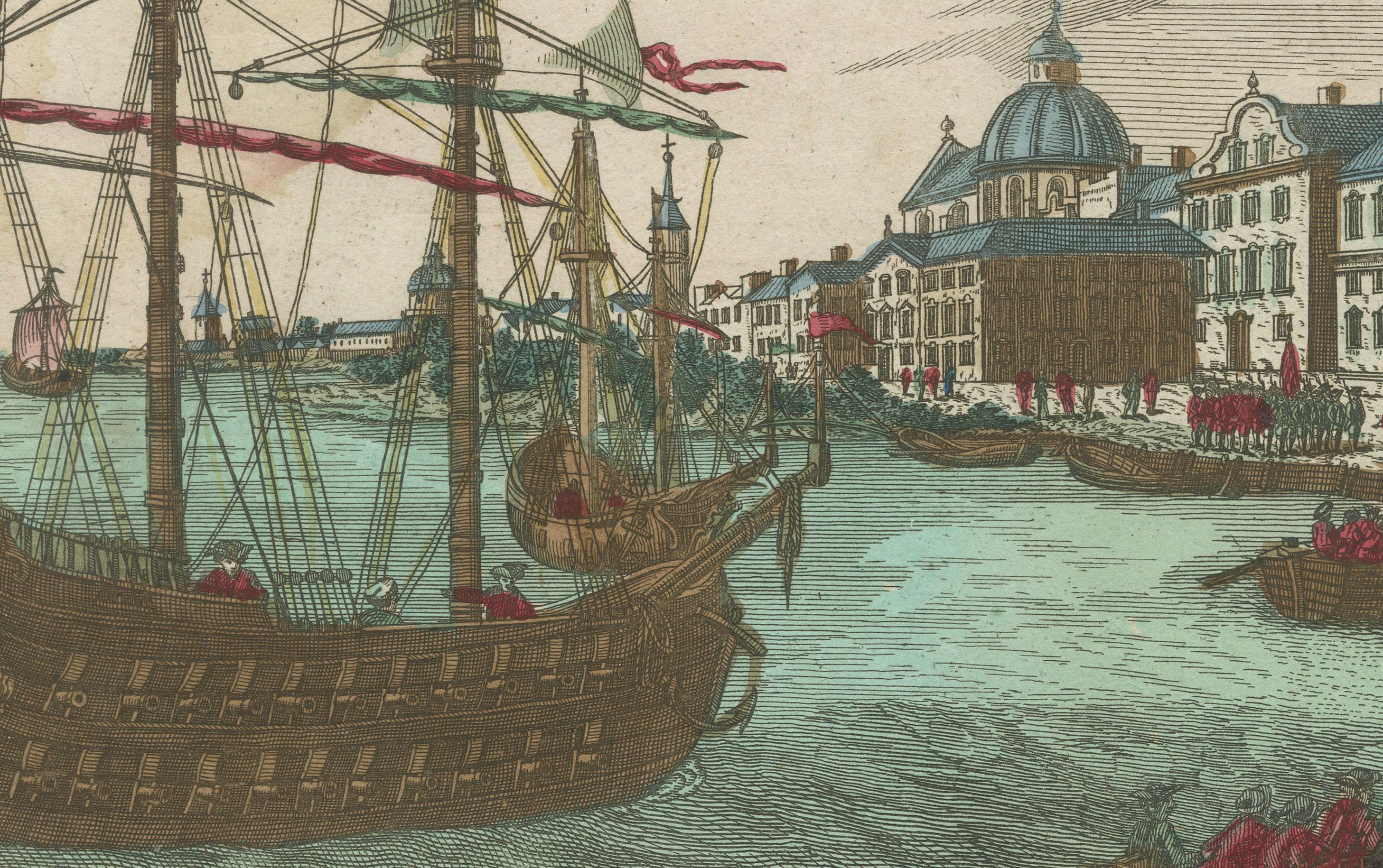 Landing of the British Troops in New York – Hand-Colored Optical View, ca. 1776