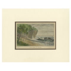 Landing Through the Surf – Ceram, late 19th-century hand-coloured wood engraving
