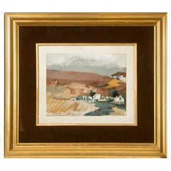 Vintage "Landscape", 1972, Watercolor, Signed and Dated, Martínez Novillo, Cirilo