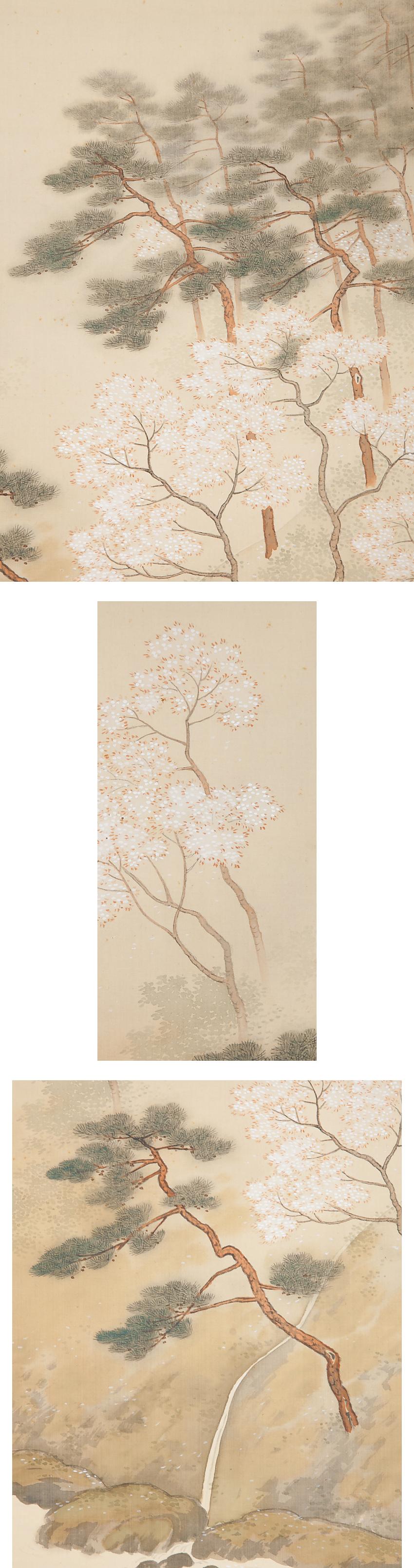 Landscape and Waterfall Nihonga Scene Showa Period Scroll Japan Artist For Sale 1