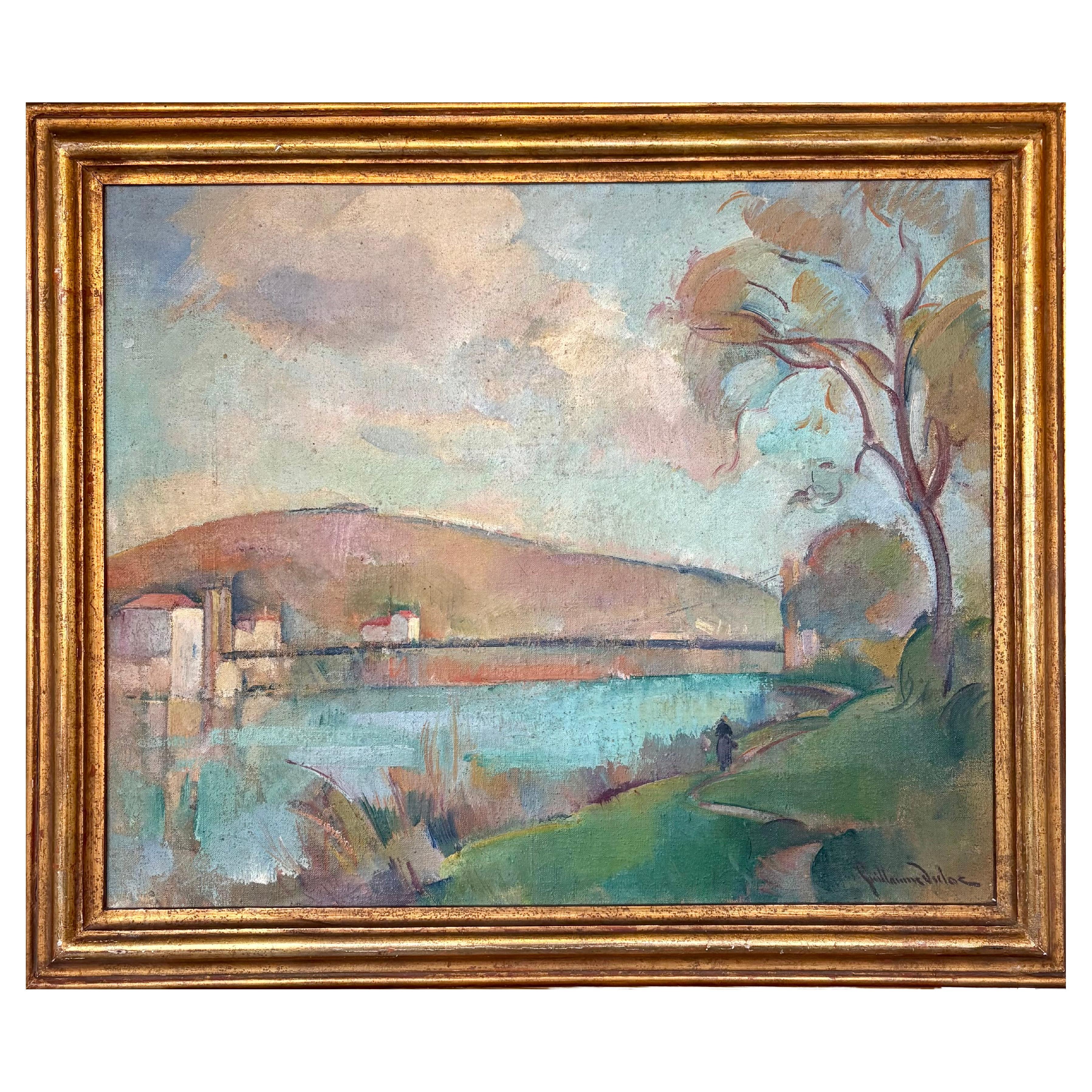 Landscape by Guillaume Dulac, France (1883-1929) oil on canvas For Sale
