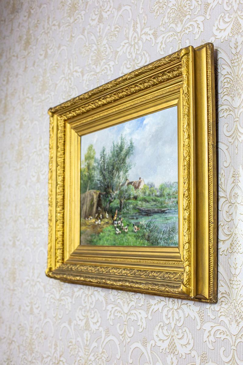 We present you a painting depicting the rural landscape, closed in a massive frame.
This oil on canvas is signed by Luis Remy Matifas. It was painted in the late 19th century.

Presented item is in very good condition

Luis Remy Matifas, French