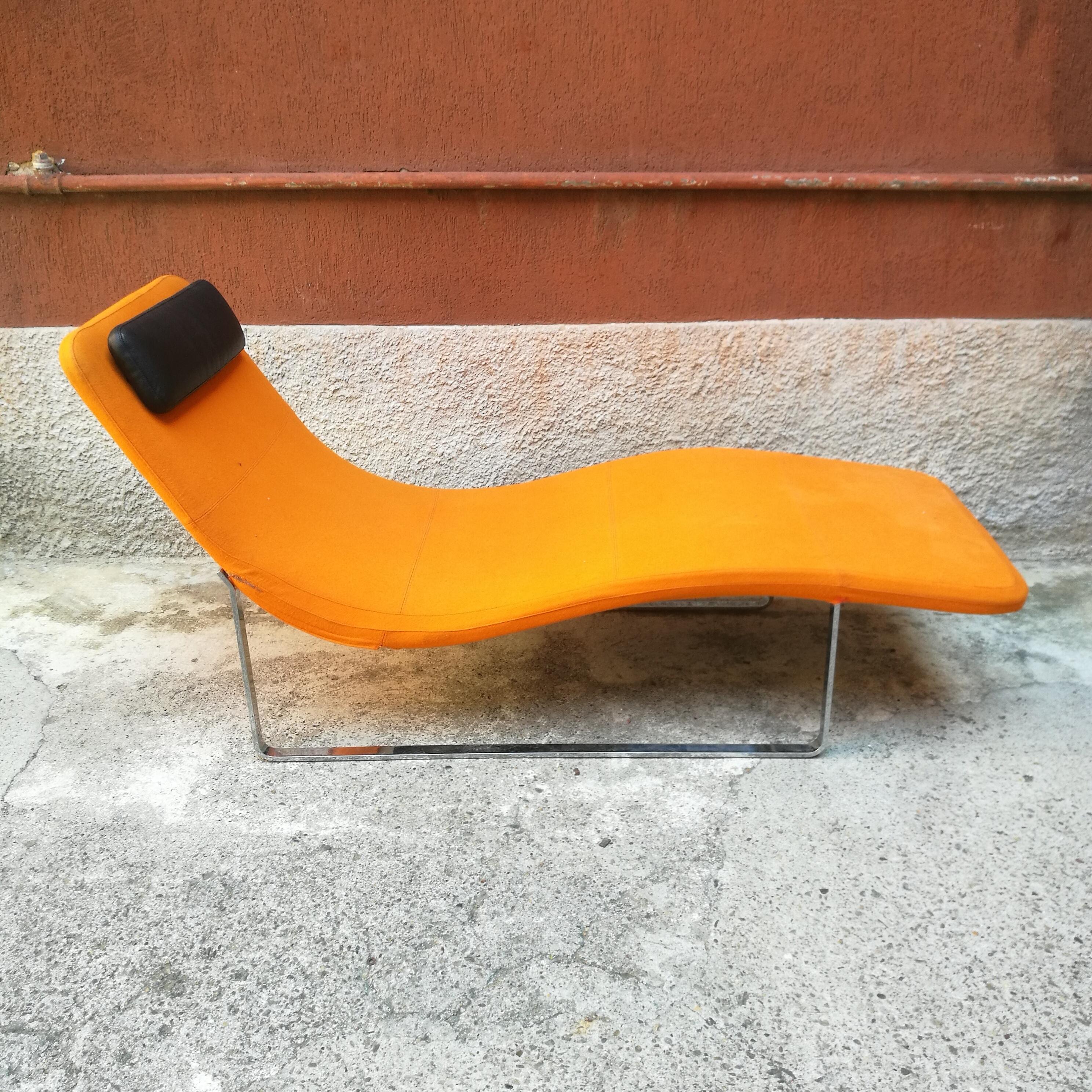 Landscape Chaise Lounge by Jeffrey for B&B Italia Orange Fabric