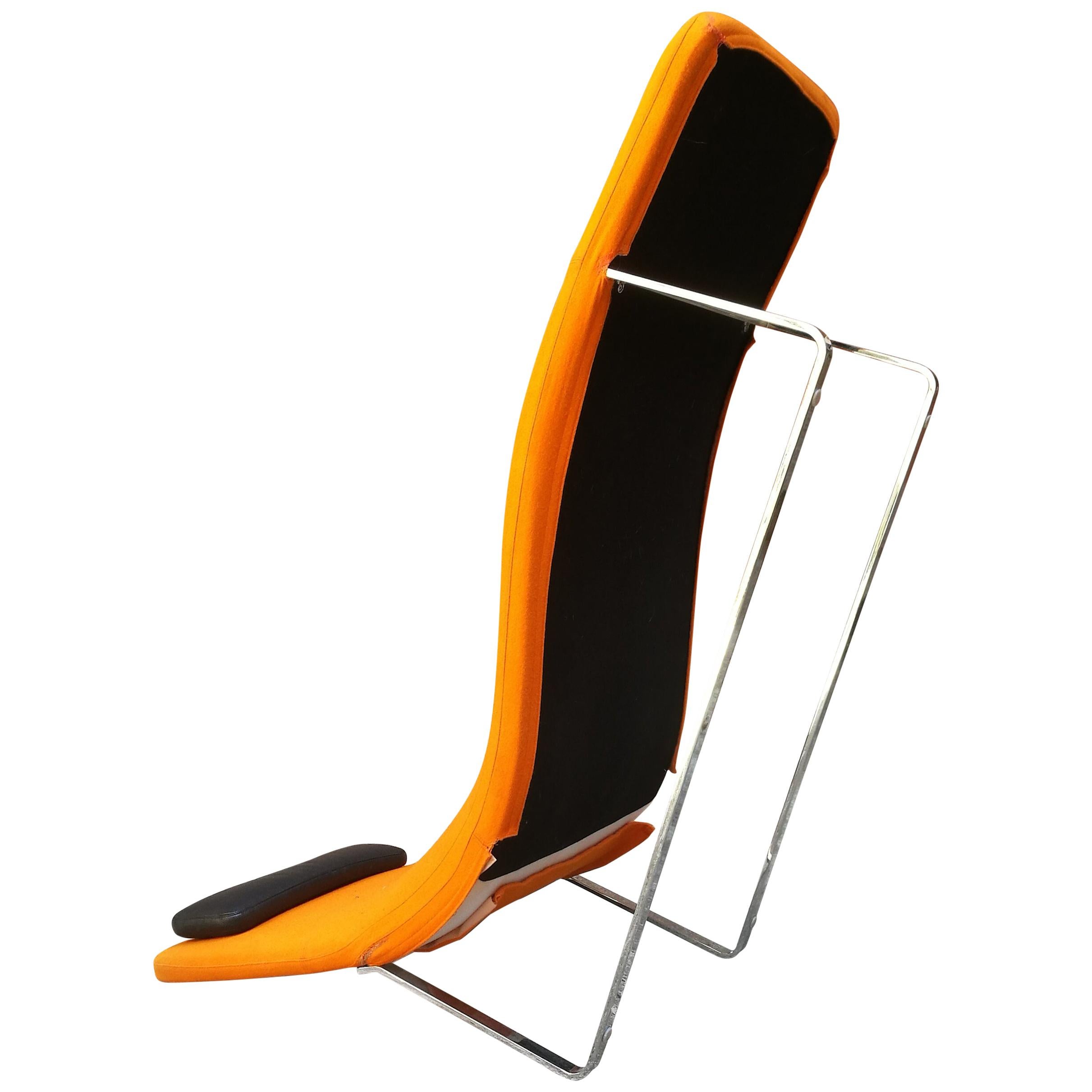 Landscape Chaise Lounge by Jeffrey Bernett for B&B Italia Orange Fabric, 1999 In Good Condition For Sale In MIlano, IT