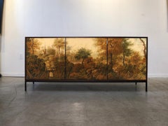 Landscape Credenza – Hand-Painted Art Cabinet, Architectural Piece