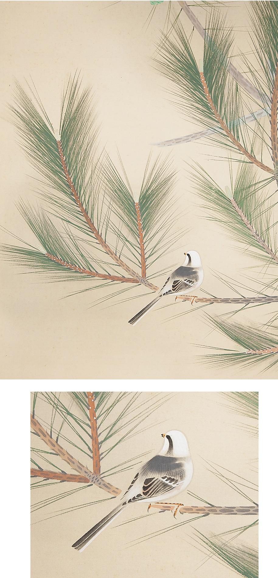 20th Century Landscape Flower Bird Scene Taisho Period Scroll Japan Artist For Sale