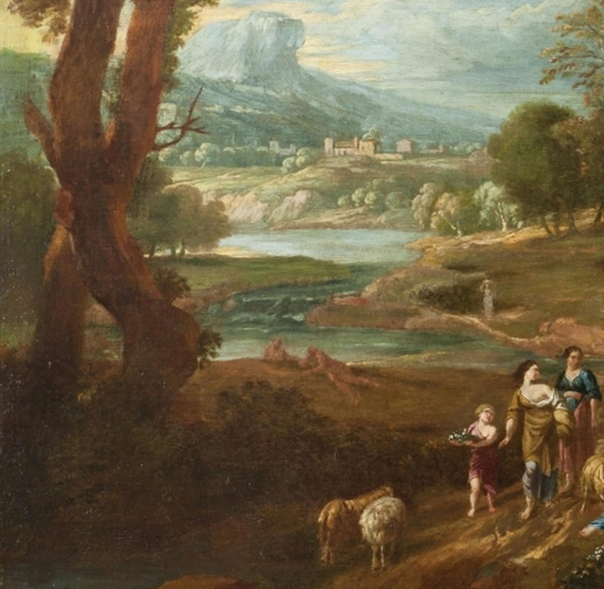 Louis XVI Landscape, Giuseppe Bison 18th Century Oil on Canvas Landscape Painting