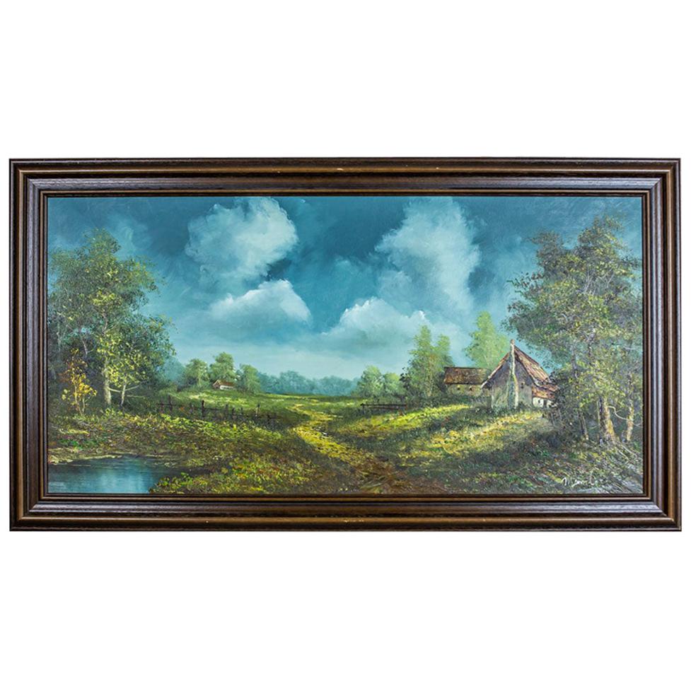 Landscape in an Oak Frame, after circa 1945 For Sale