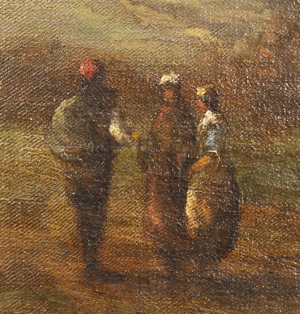 Peint à la main Paysage dans le style de Camille COROT avec cadre de style rococo, 19e siècle en vente