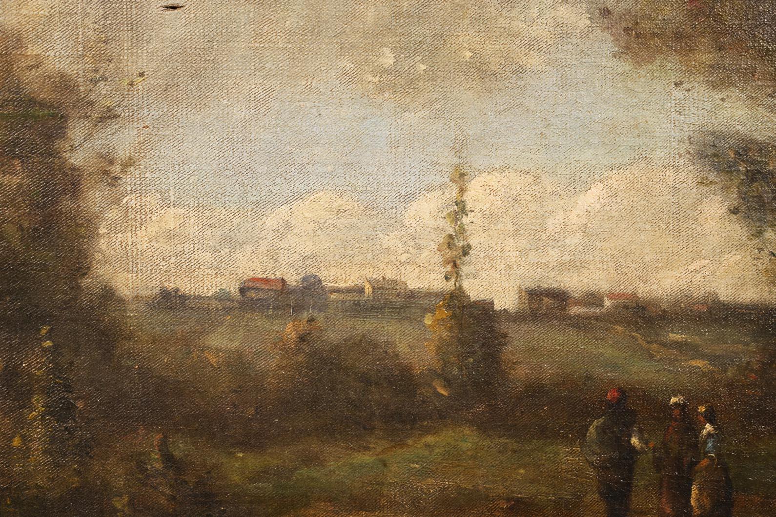 Paysage dans le style de Camille COROT avec cadre de style rococo, 19e siècle Bon état - En vente à SAINT-OUEN-SUR-SEINE, FR