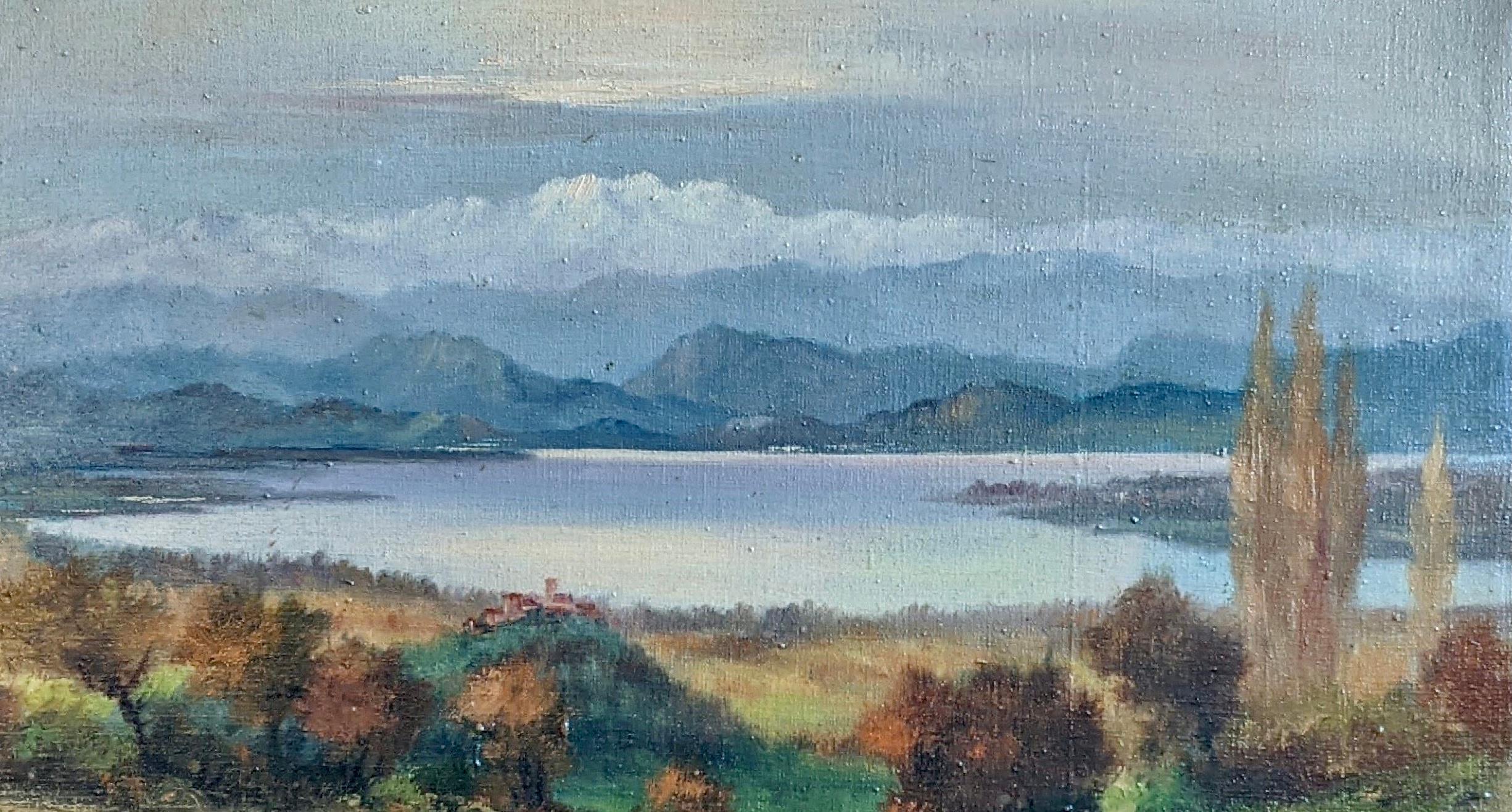 Painting representing a view of the Varese lake in Lombardy (Italy).

Guido Gnocchi (1893/1969), inextricably linked to his origins so much that he signed his works 