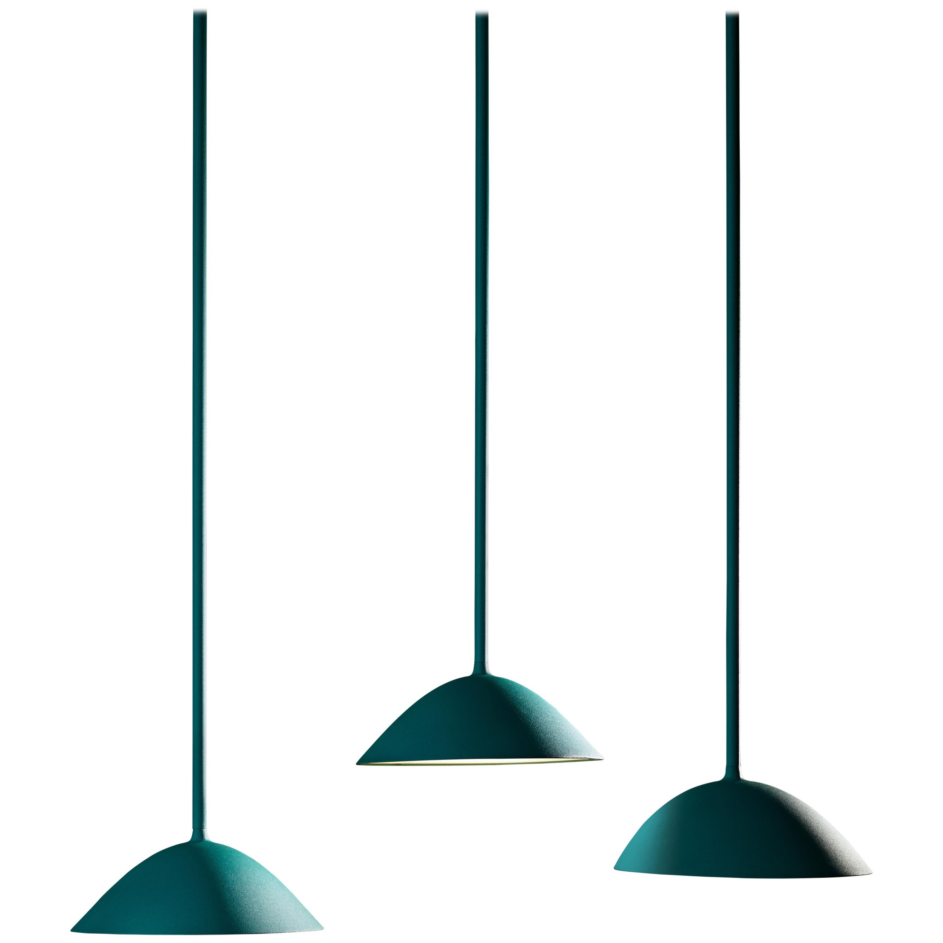 Landscape Medium Pendant Light in Textured Turquoise by Matter Made For Sale
