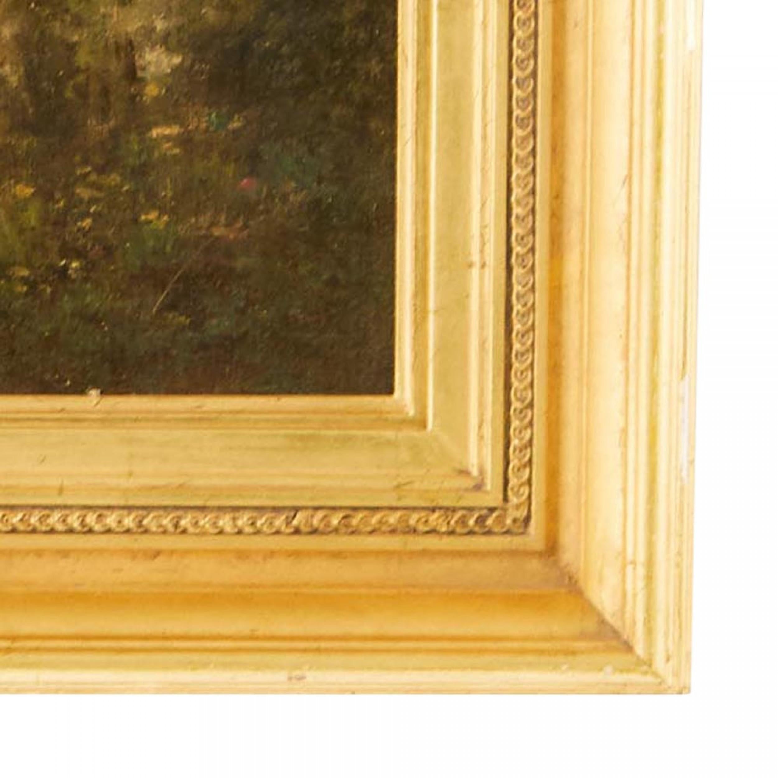 Landschaft einer pastoralen Szene mit Ruderern (Viktorianisch) im Angebot