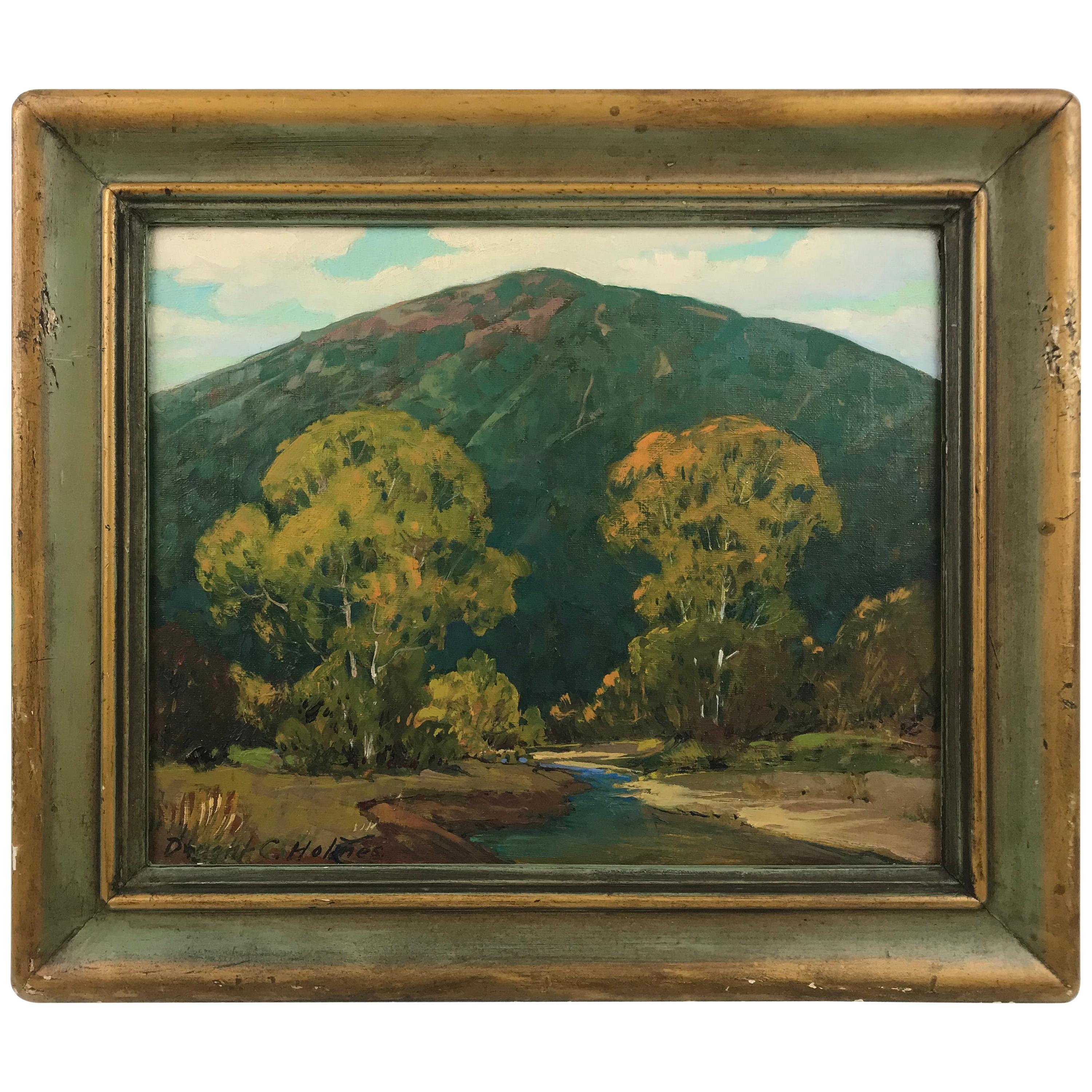 Landscape of the Upper Hondo River, New Mexico Oil on Board by Dwight C. Holmes