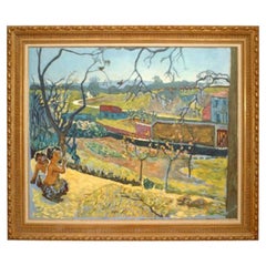 Landscape of Two Fauns on a Hill