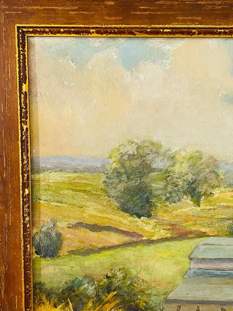 American Landscape Oil on Board Painting Signed O.Erickson For Sale