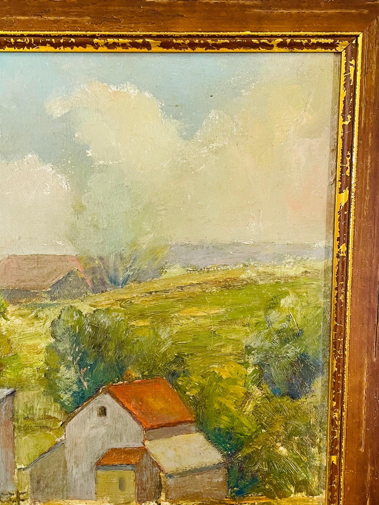 Landscape Oil on Board Painting Signed O.Erickson In Good Condition In Plainview, NY
