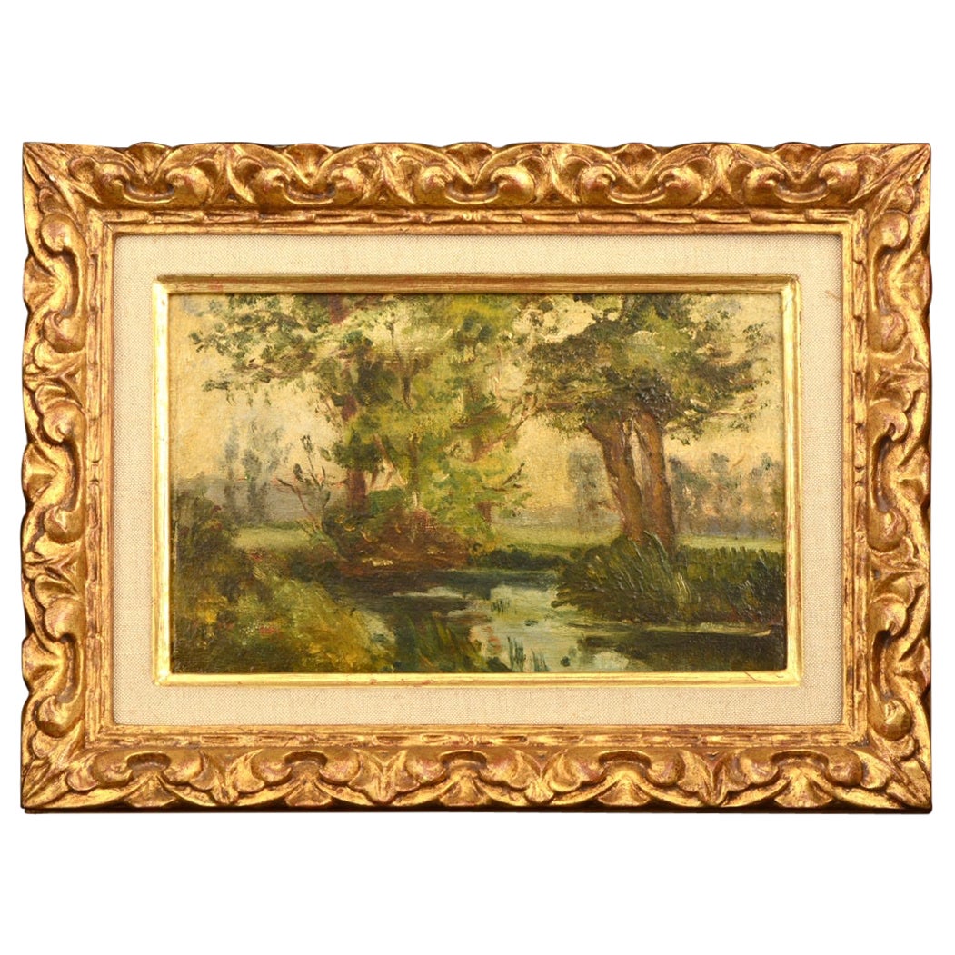 Landschaftslandschaft, Öl auf Leinwand, 19. Jahrhundert