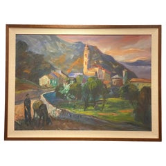 Landscape Oil on Canvas, Franco Martinengo, Italy, 1956