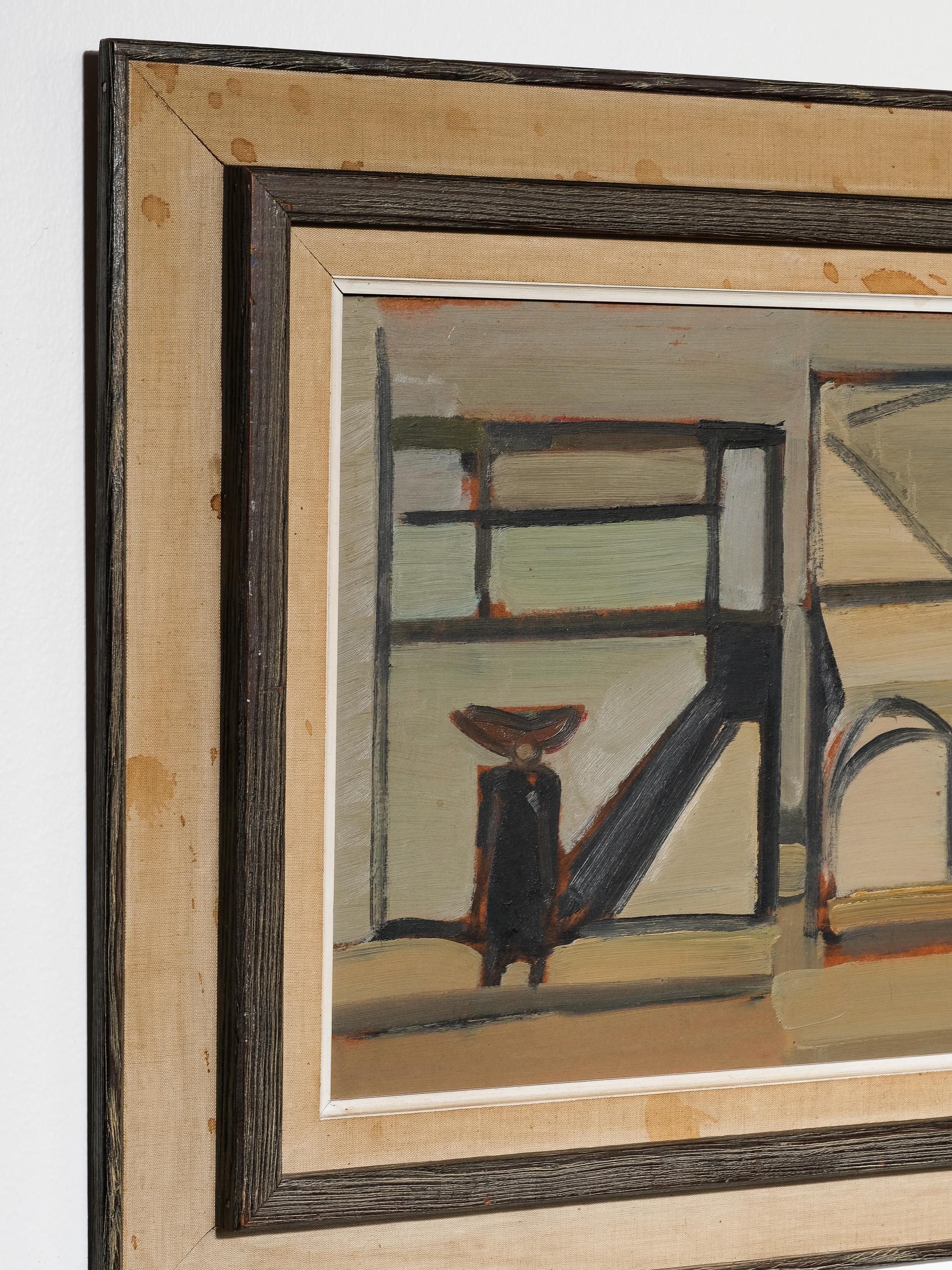 Mid-Century Modern Landscape Oil Painting by Eric Elfwen, Sweden For Sale