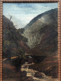 Peinture à l'huile de paysage dans un cadre doré d'un artiste arménien