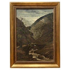 Landscape Oil Painting in Gold Frame by Armenian Artist