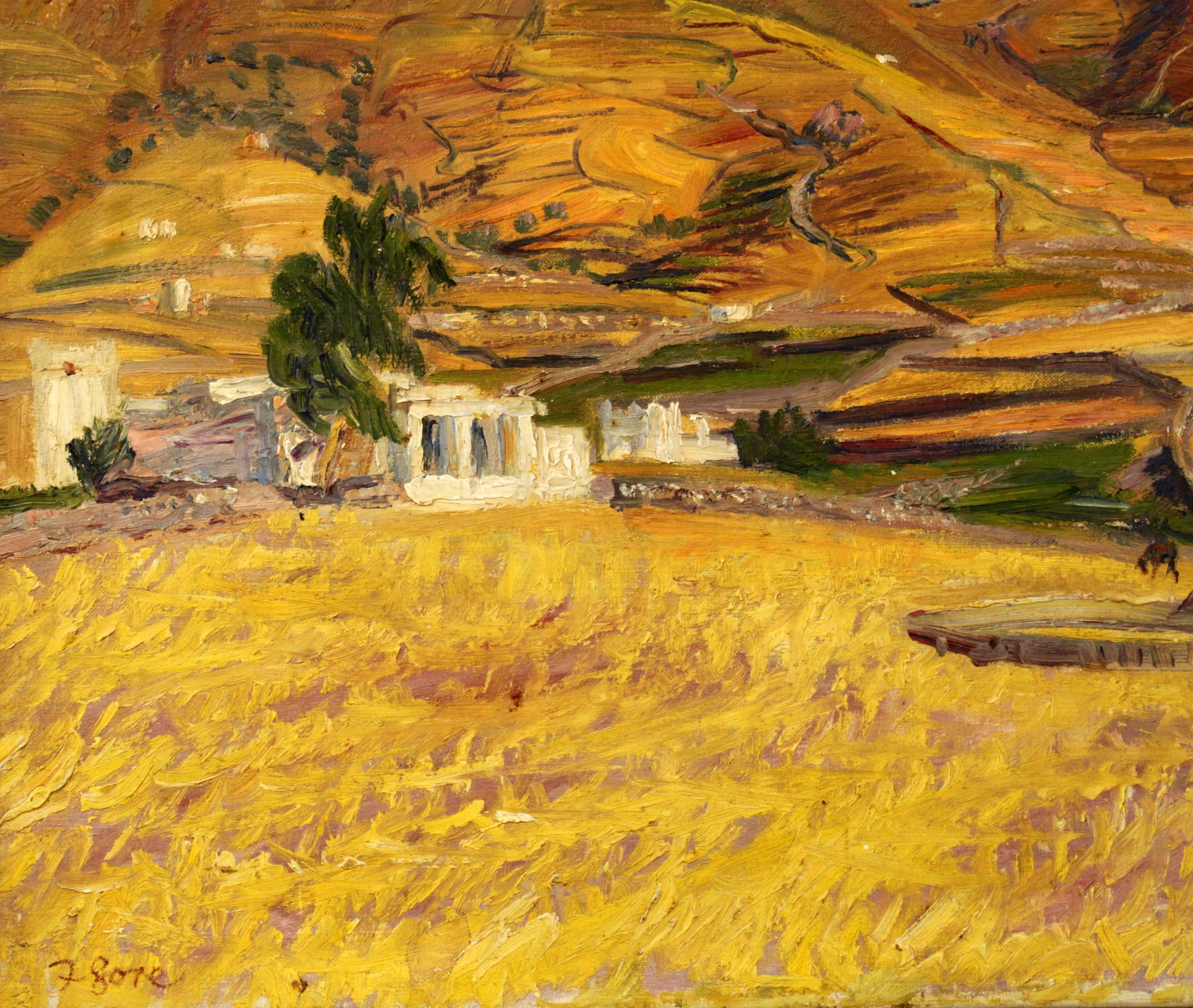 British Landscape Oil Painting of Greek City Paros, by Frederick Gore