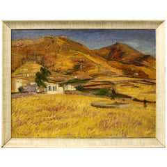 Landscape Oil Painting of Greek City Paros, by Frederick Gore