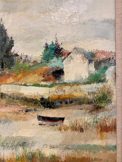 Landscape Oil Painting Original Artist Signed L. Rosan Gilt Frame