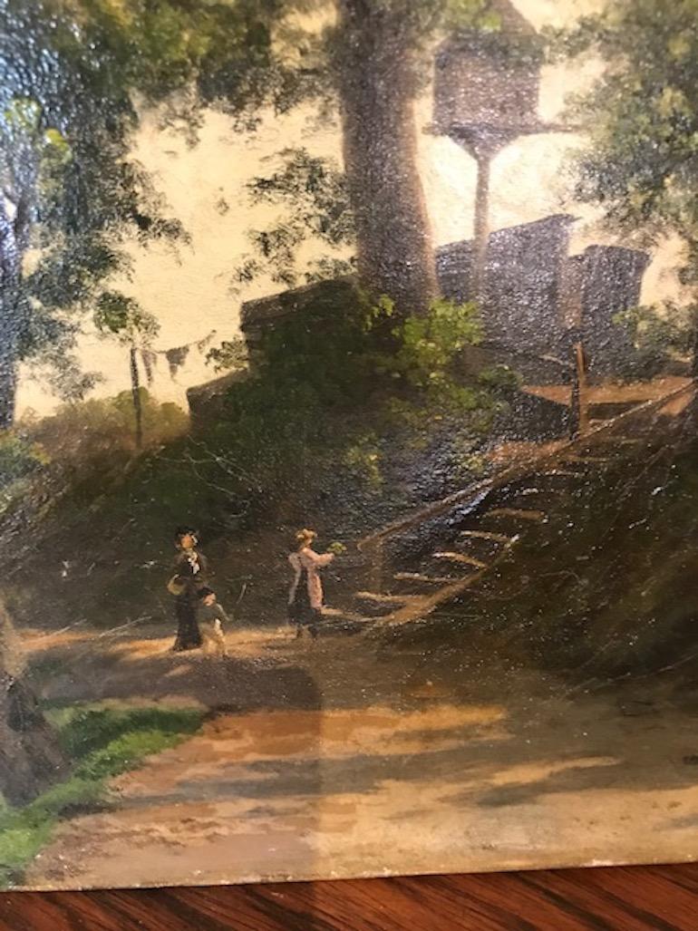 Romantic Landscape Painting by Axel Schovelin For Sale