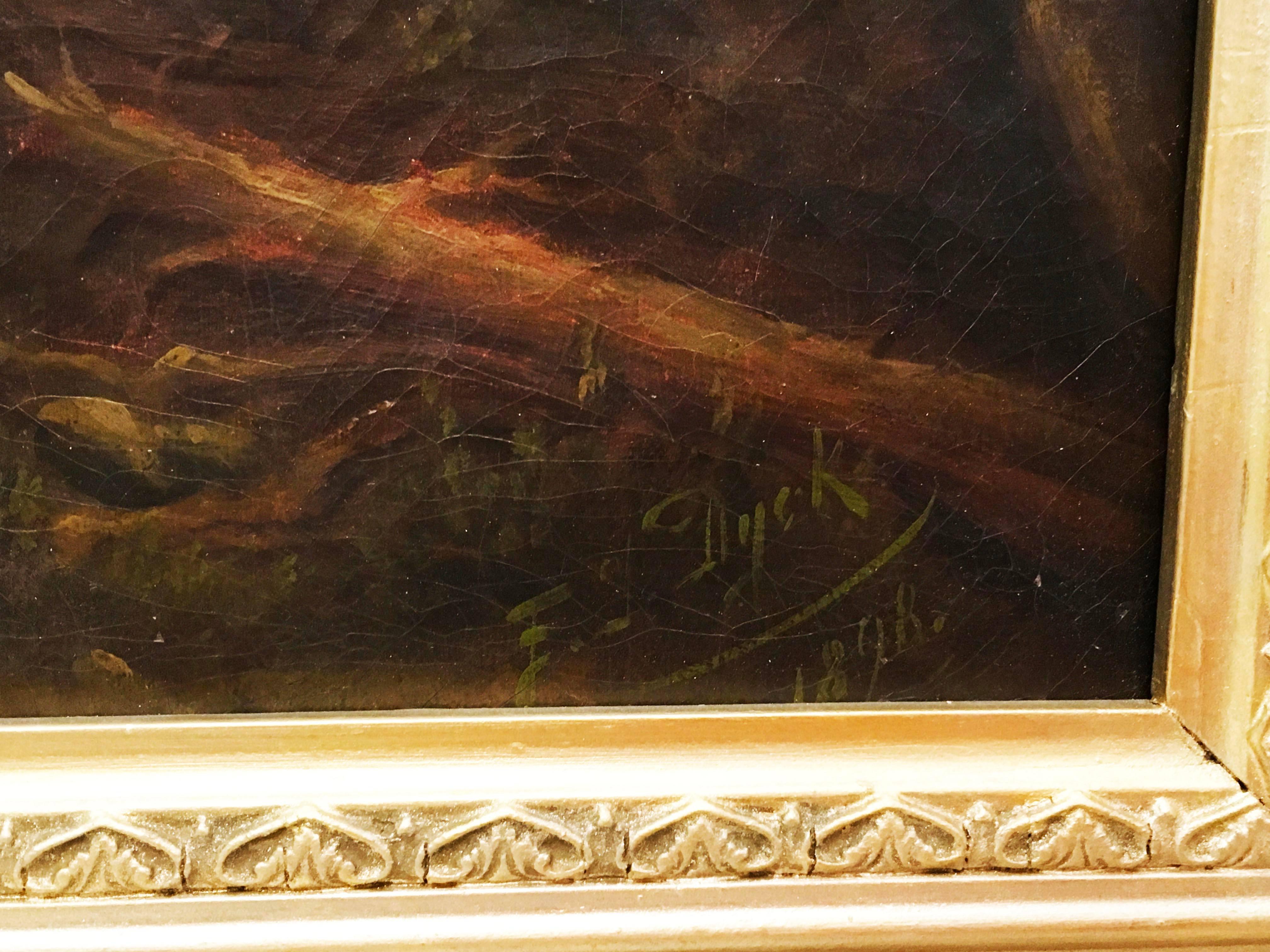 Pintura de paisaje de F. J. Dyck de 1898 3