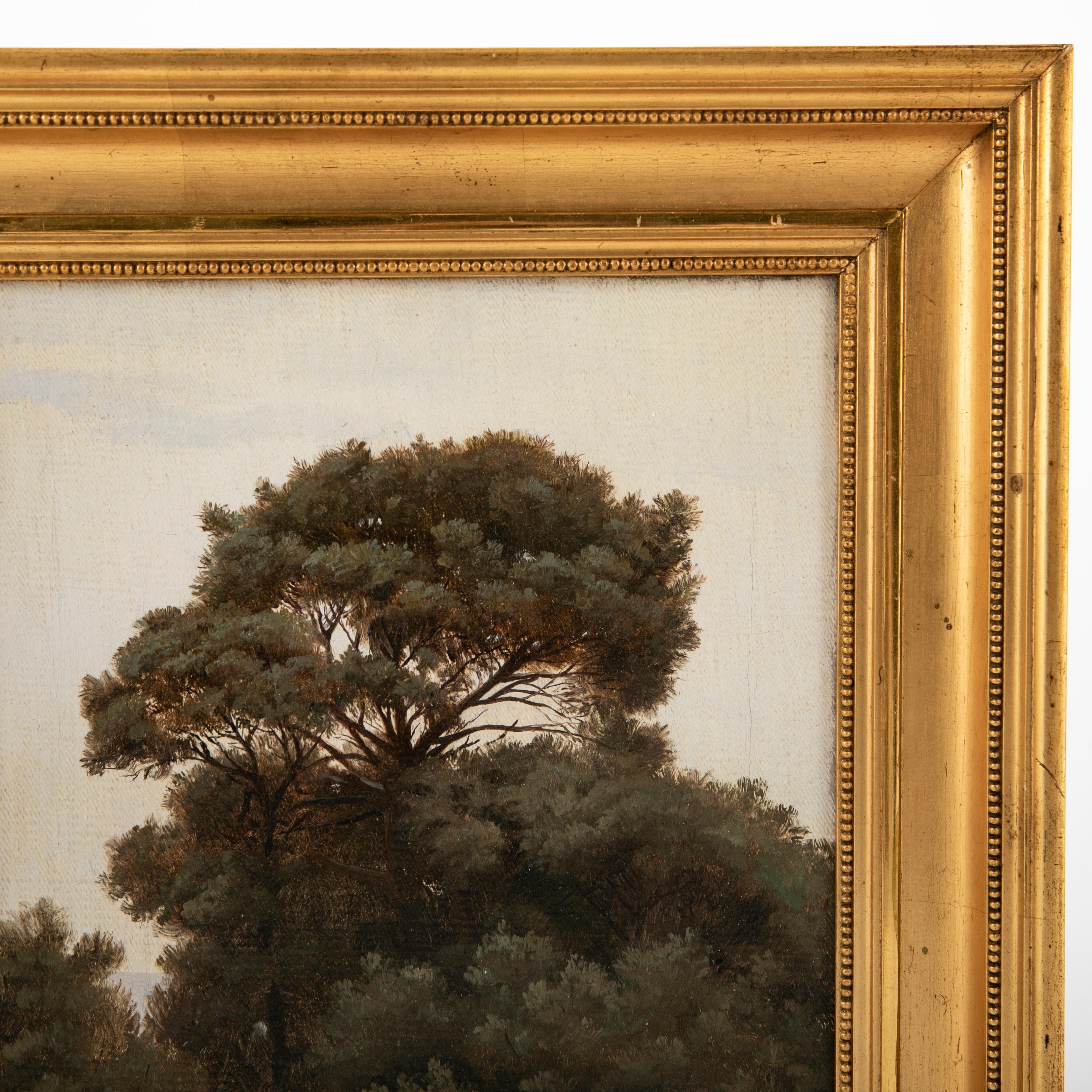 Hand-Painted Landscape Painting by Fritz Thomsen For Sale