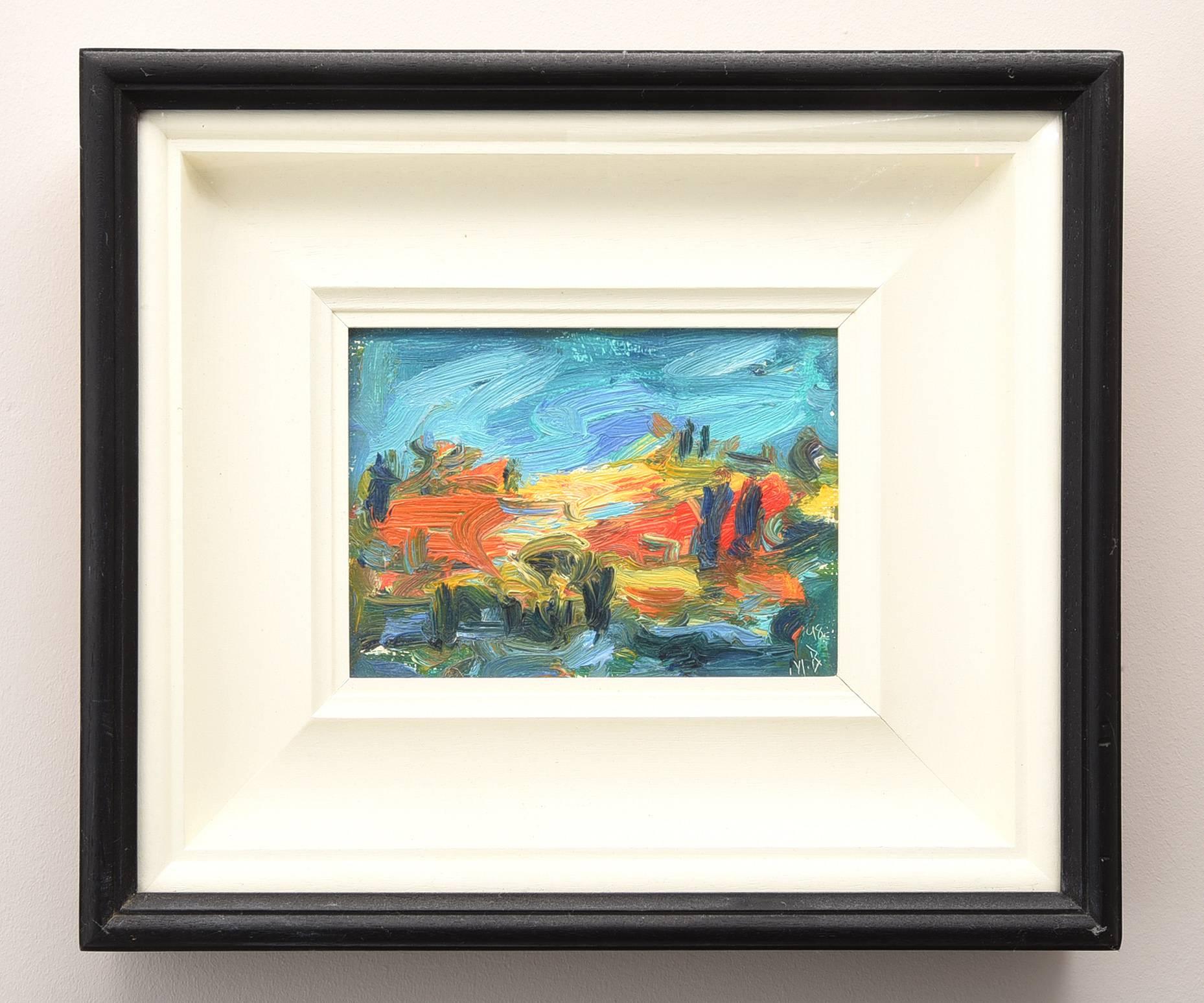 Oil on board
Signed in Mono (dated 96')
Framed
Measures: 4.5 x 7 inches (11.5 x 14 inches framed).