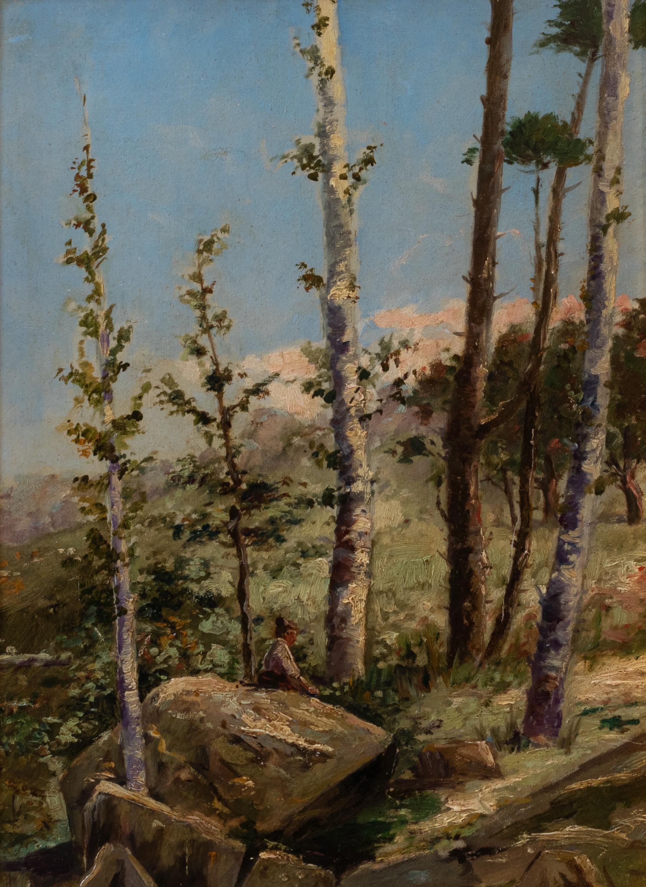 Landschaftsgemälde von Thomaz de Mello Jr. (1906 - 1990), Sintra, Portugal (Portugiesisch) im Angebot