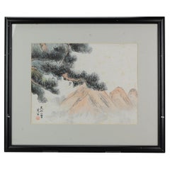 Landscape Painting China Artist Painted Pine Tree, 19th or Early 20th Century
