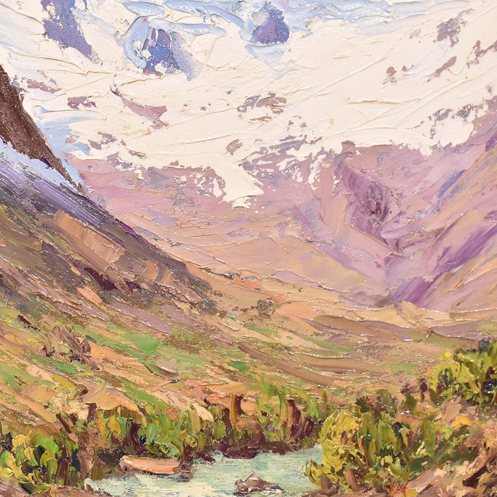 Landscape Painting, Mountain Landscape Painting, Oil on Canvas, XX For Sale 1
