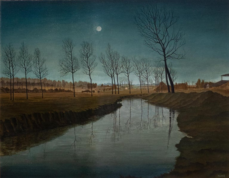 Surrealist Deep Rivers Landscape Painting of River in Leefdael 'BE' by Surrealist Painter ...